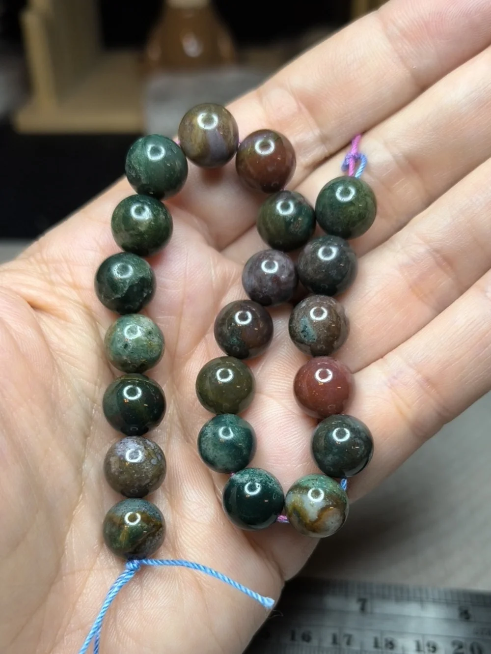 #2- 10mm Indian Agate Gemstone Beads - 8 Inch Strand